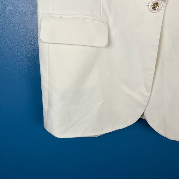 Joie White Sleeveless Blazer Collared Vest Button Front Lapel Career Sz 10 - Picture 6 of 7